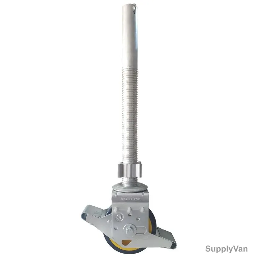 Unique Caster Wheel With Adjustable Jack, USCW-8, Aluminium, 8 Inch