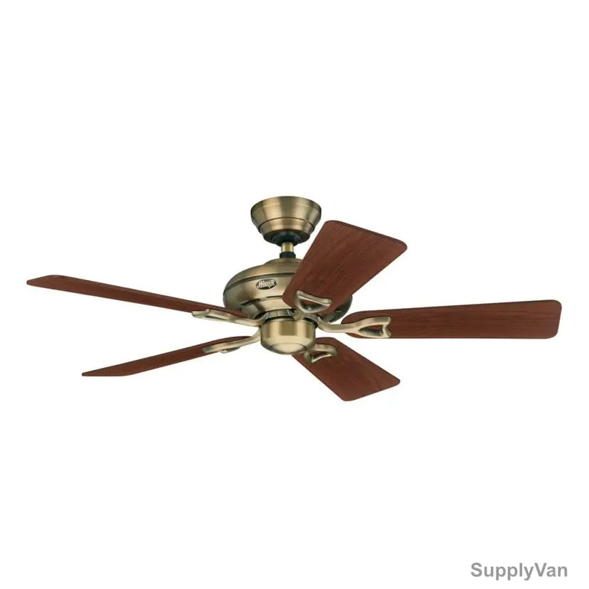 Hunter Ceiling Fan, 24034, Seville II, 5 Blade, 112CM, Antique Brass