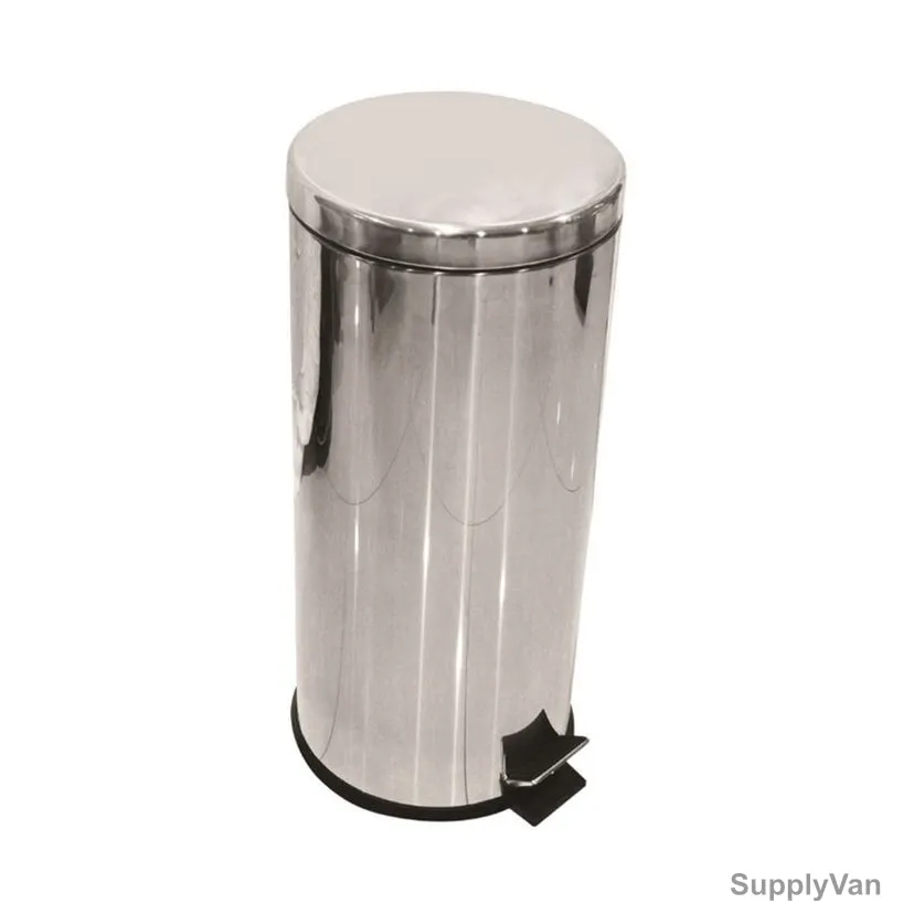 Akc Pedal Trash Bin, SS01-30, Stainless Steel, 30 Ltrs, Metallic Silver