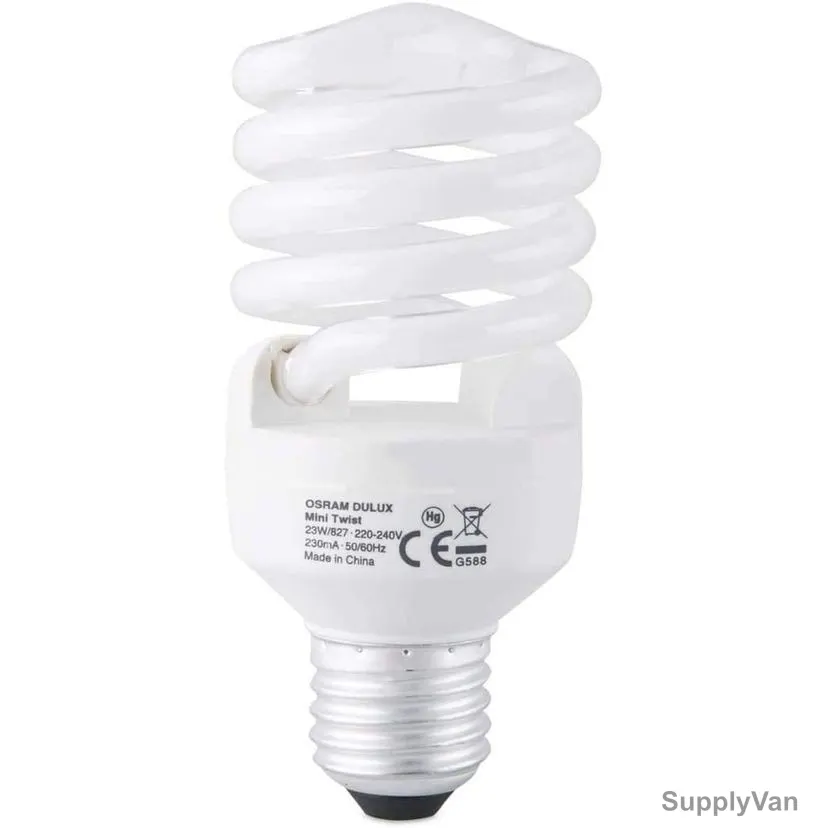 Osram Mini Twist Fluorescent Lamp, Duluxstar, 23W, E27, 2700K, Warm White, 4 Pcs/Pack