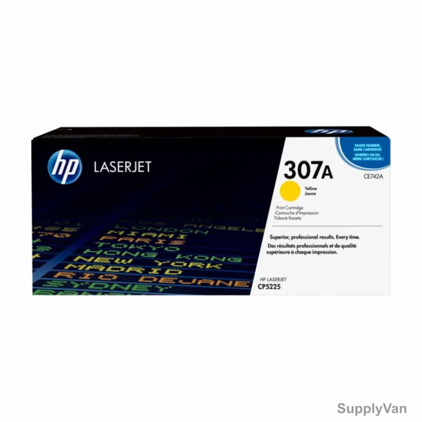 HP Original LaserJet Toner Cartridge, CE742A, 307A, Yellow