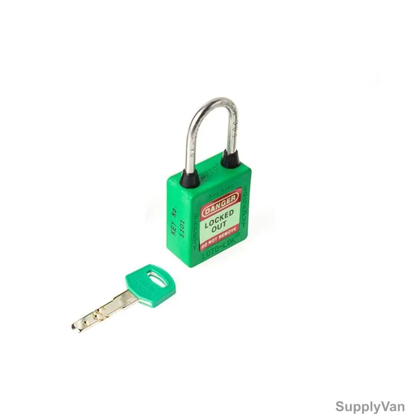 Loto-Lok Three Point Traceability Lockout Padlock, 3PTPGKAR40, Nylon and Stainless Steel, 40 x 5MM, Green
