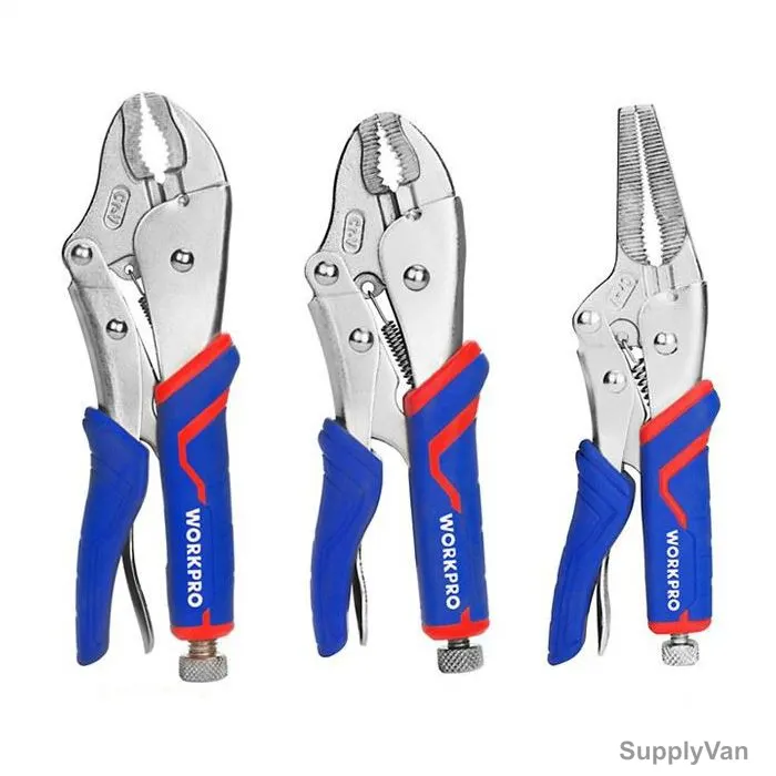Workpro Locking Plier Set, WP201003, Chrome Vanadium Steel, 3 Pcs/Set — image 1