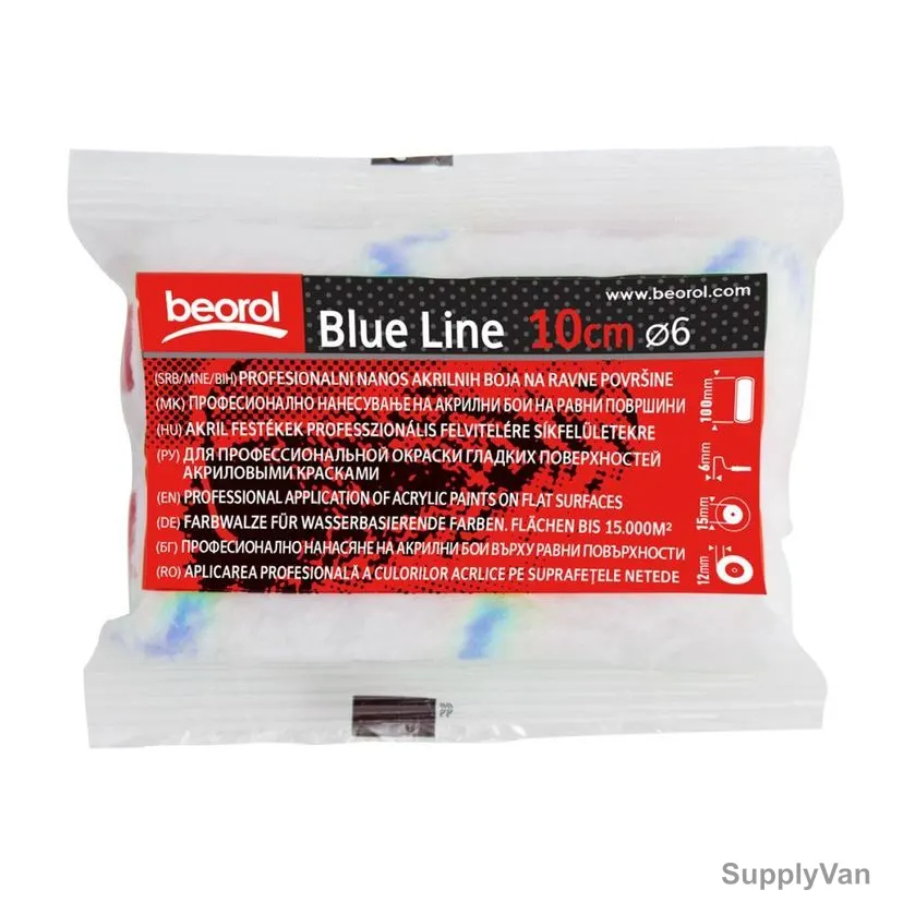 Beorol Radiator Paint Roller, RBLR10K2, Blue Line, 10CM, PK2