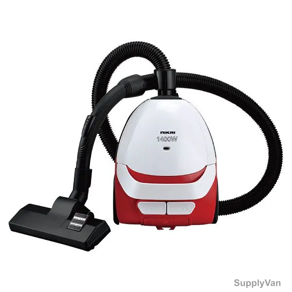 Nikai Canister Vacuum Cleaner, NVC2302A1, 1400W, 2 Ltrs, White/Red