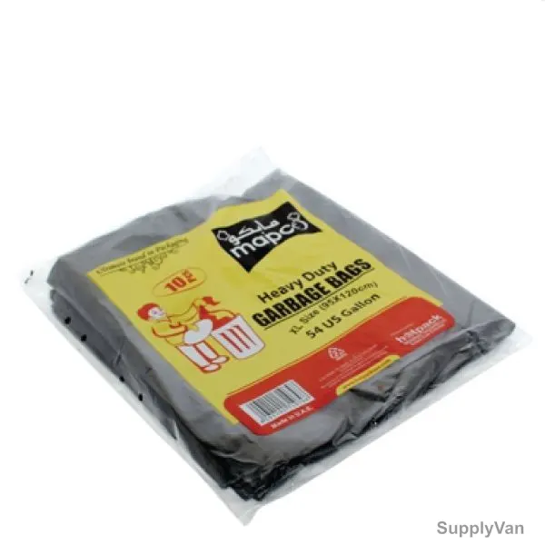 Hotpack Garbage Bags, G105130, 70 Gallons, Black, 200 Pcs/Carton — image 1