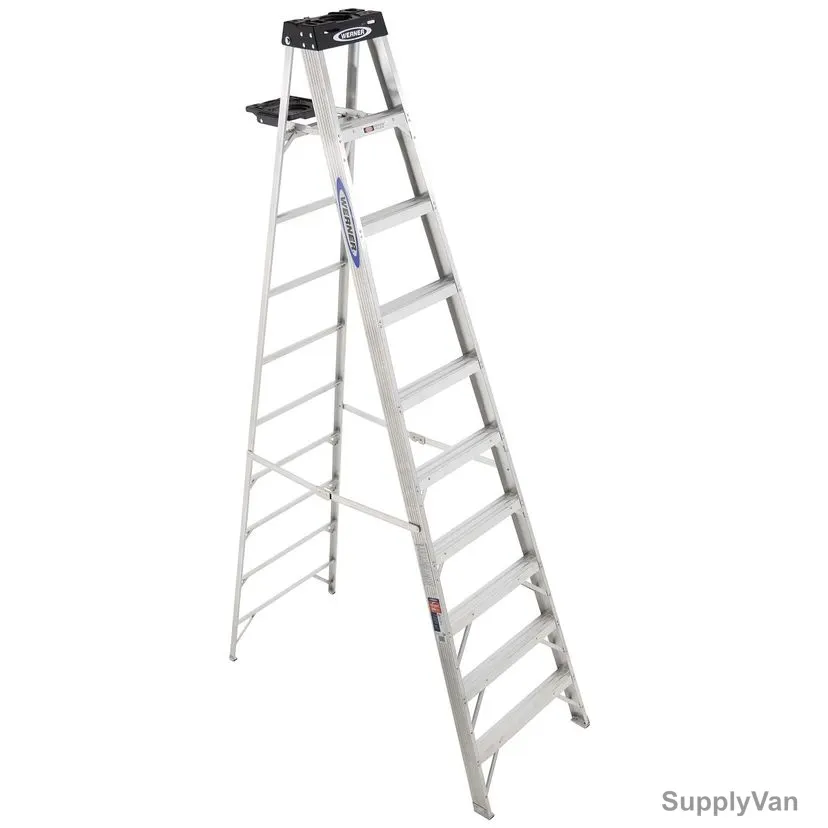 Werner Single Sided Step Ladder, 310, Aluminium, 10 Feet Height, 136 Kg Weight Capacity