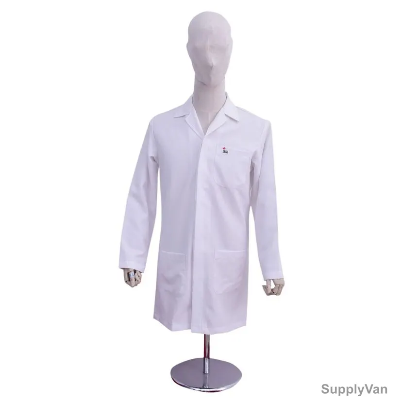 3W Lab Coat, 1165, Cotton, 105CM Height x 55CM Width, XL, White — image 1