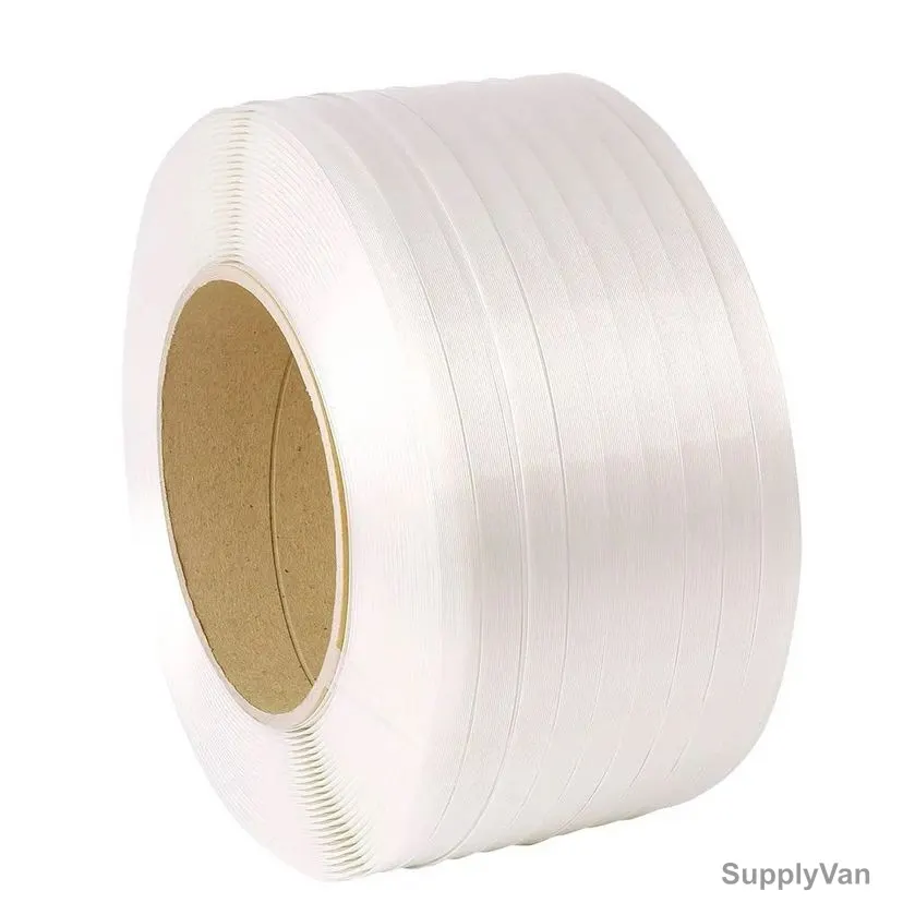 Composite Strap, Polypropylene/Polyester Fibre, 13MM Width x 1100 Mtrs Length, White