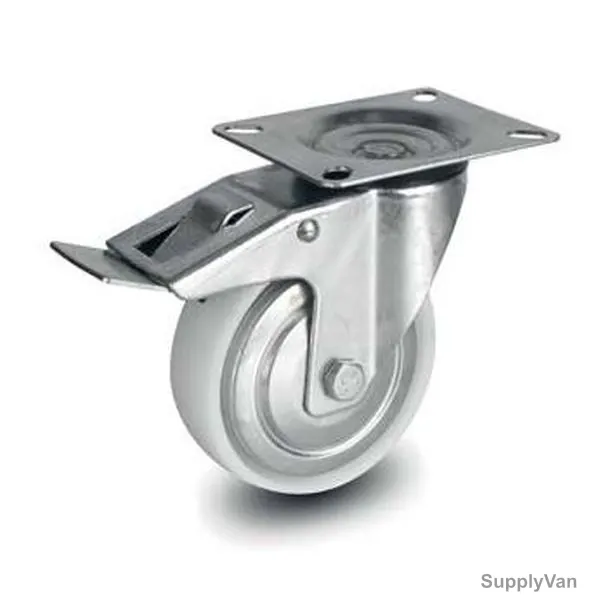 NSF Germany Brake Plate Caster, 072040, Light Duty, 4CM, 25KG