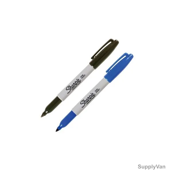 Sharpie Permanent Marker, SP-1986444, 0.9MM Tip Size, Blue/Black, 2 Pcs/Set