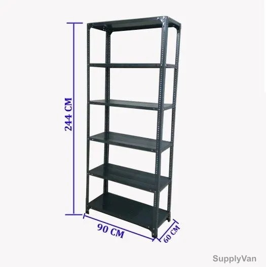 Ast Slotted Angle Shelving, SA24460906, 6 Shelves, 80 Kg Capacity, MS Steel