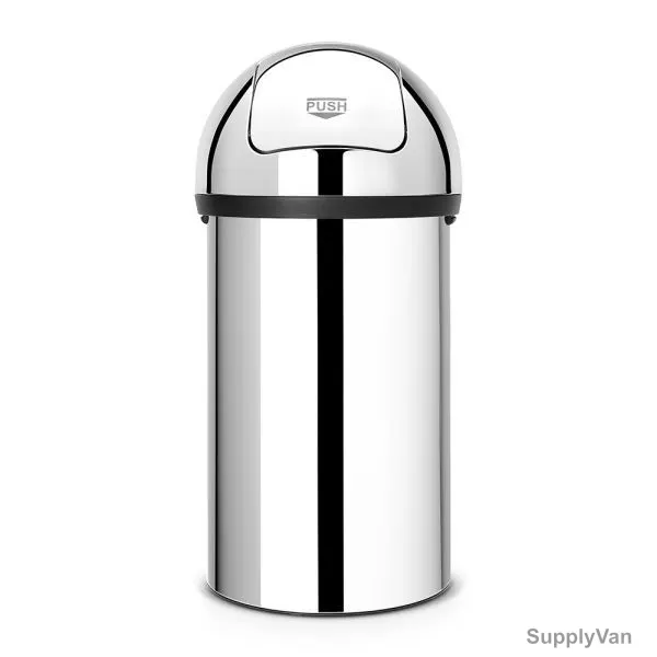 Brabantia Push Bin, 402623, 60 Litres, Brilliant Steel
