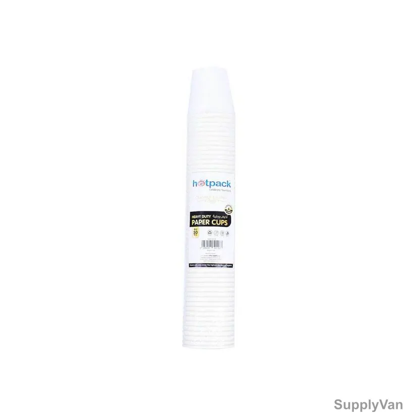 Hotpack Heavy Duty Paper Cup, HSMPHDC4W, 4 Oz, White, 50 Pcs/Pack