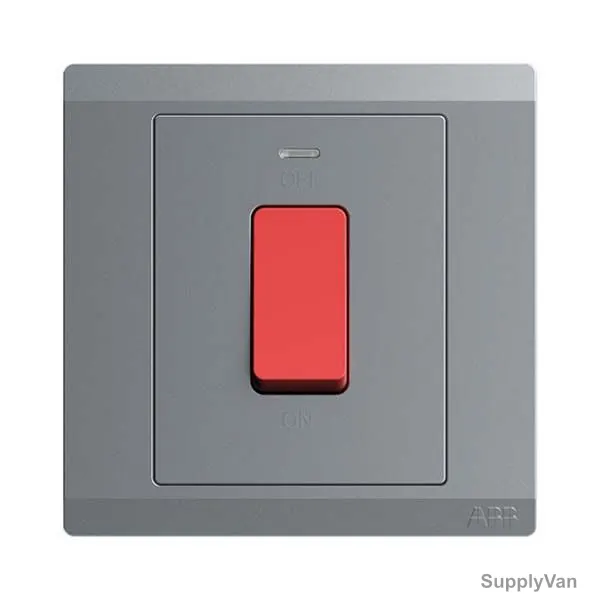 Abb DP Switch With Neon, BL176-G, Inora, 1 Gang, 1 Way, 32A, Classic Grey — image 1