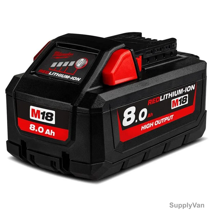 Milwaukee Cordless RedLithium High Output Battery, M18HB8, 18V, 8.0Ah