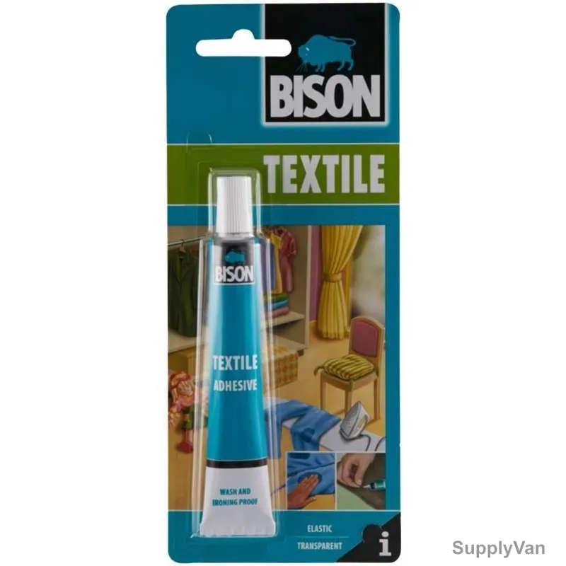 Bison Textile Adhesive, 71185, Natural Rubber Latex, Water Resistant, 25 ML