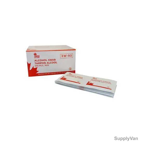 3W Alcohol Swab, NO-93, 5 x 5CM, 200 Pcs/Box — image 1