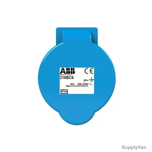 ABB Pin and Sleeve Connector, 216BC6, 3 Pole, 16A, Blue — image 1