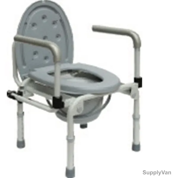 3W Commode Wheel Chair, 3W-800, Steel, Grey