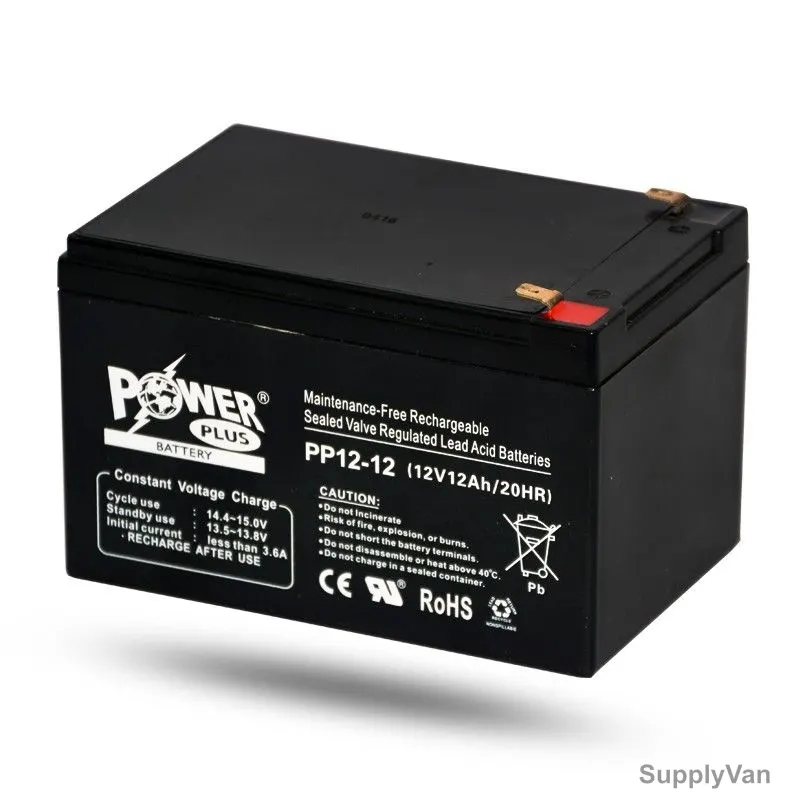 Powerplus Lead Acid Battery, PP12-12, 12V, 12Ah/20Hr