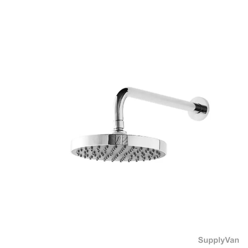 Milano DX-1111 Round Shower Head With Arm, Stainless Steel, Chrome Finish