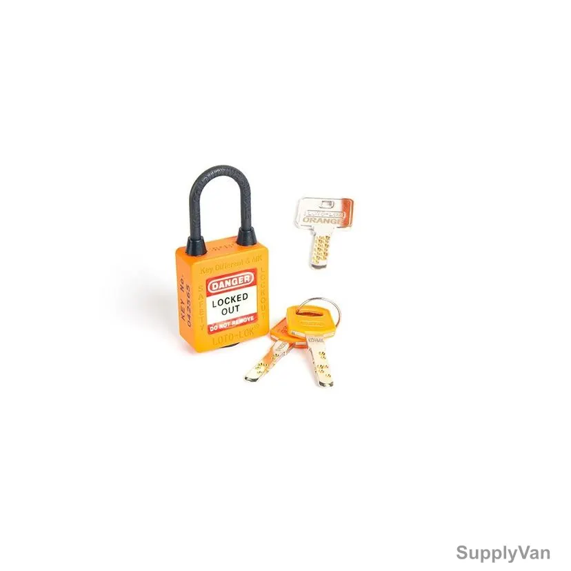 Loto-Lok Three Point Traceability Lockout Padlock, 3PTPOKDMKN40, Nylon, 40 x 5MM, Orange