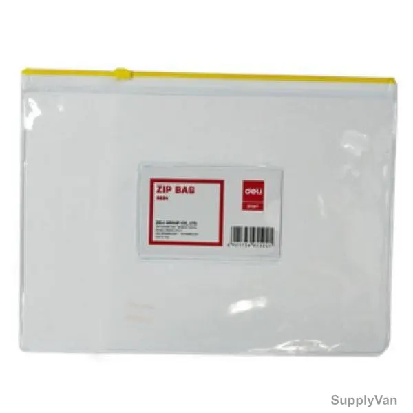 Deli Zip Bag, 5524, PVC, A5, 14.85CM Width x 21CM Length, Clear