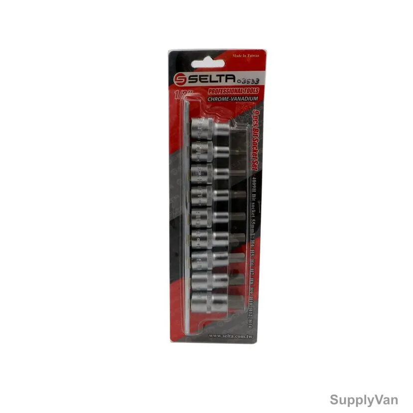 Selta Hex Bit Socket Set, MC13-HEX9, 1/2 Inch, 9 Pcs/Set