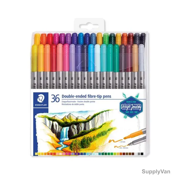 Staedtler Fiber Tip Pen Set, ST-325-WP36, Assorted Colors, 36 Pcs/Set
