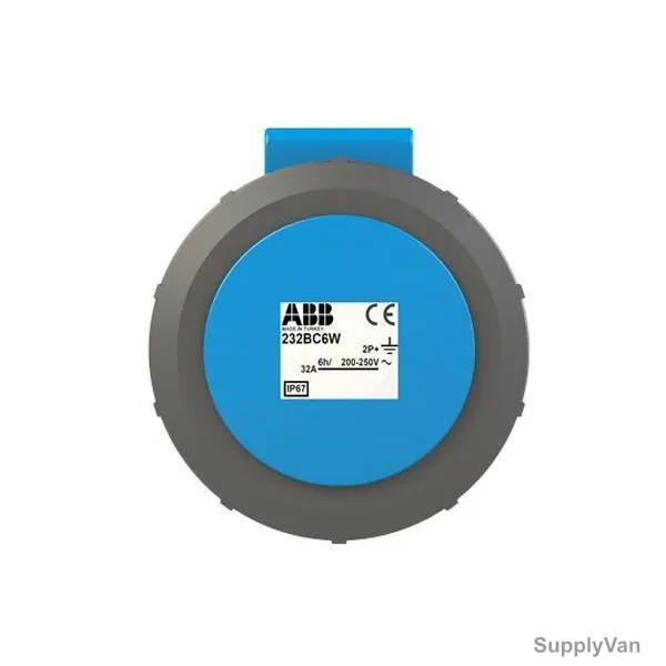 ABB Pin and Sleeve Connector, 232BC6W, 3 Pole, 32A, Blue and Grey — image 1