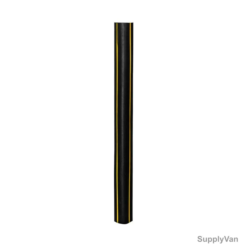 Warrior Corner Guard With GI Clip and Yellow Strip, Rubber, 100MM x 100MM Wing Size, 1 Mtr Length, Black — image 1