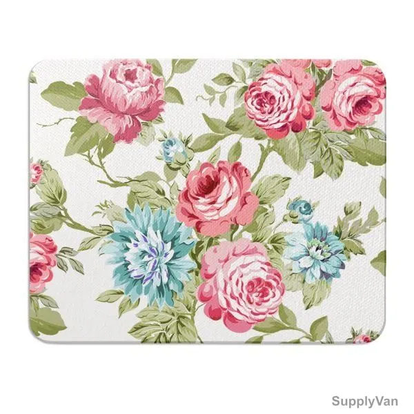 Wackylicious Linda Wood Flower Mouse Pad, 612-410-95, PU Leather, 18 x 21CM, Multicolor — image 1