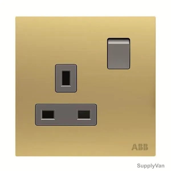 ABB Single Pole Switch Socket, AM23386-MG, Millenium, 1 Gang, 13A