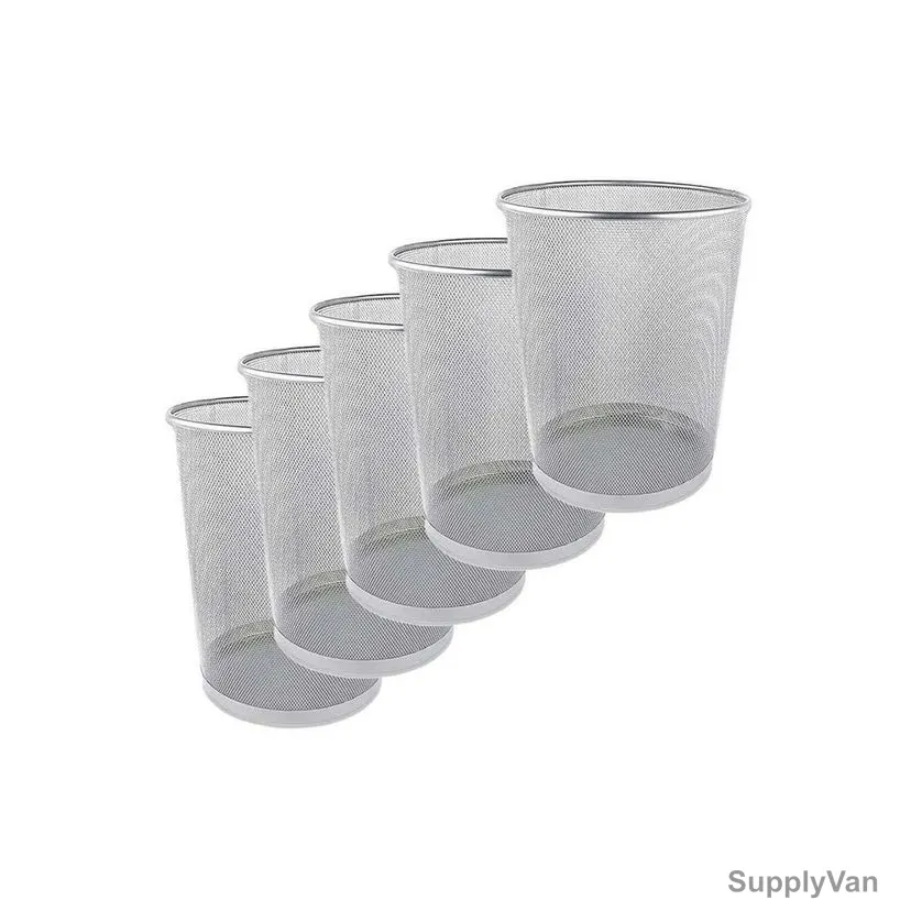 Akc Multi-Purpose Trash Bin, GB03S-M, Metal, 28CM Height x 26.5CM Width, Silver, 5 Pack/Pack — image 1
