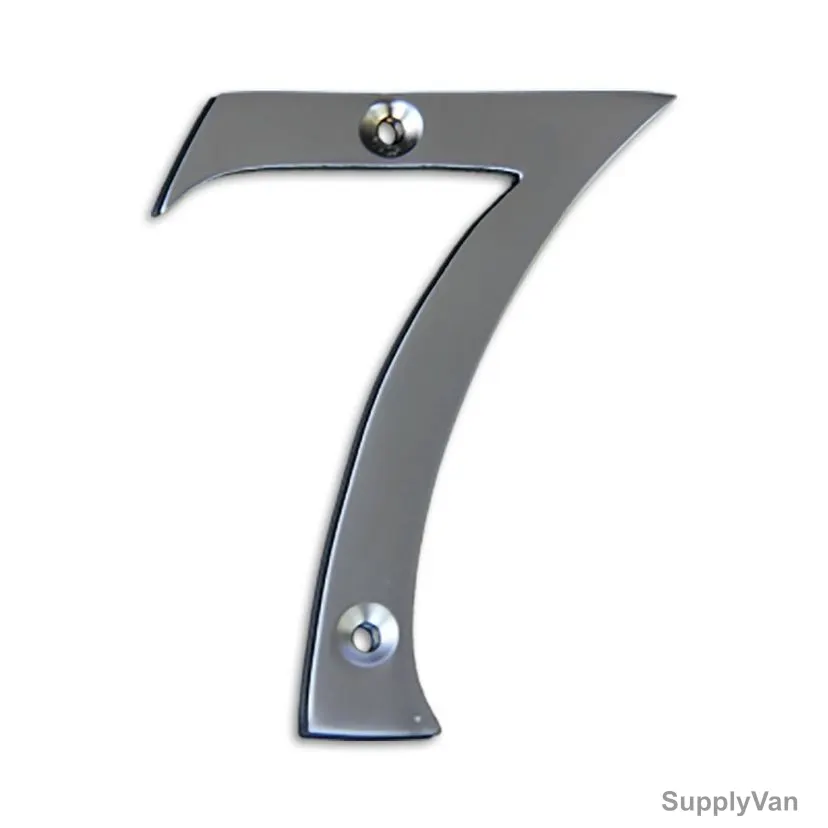 Chrome Plated House Door Number "7", KT-1758, 2 Inch, Aluminium, Silver