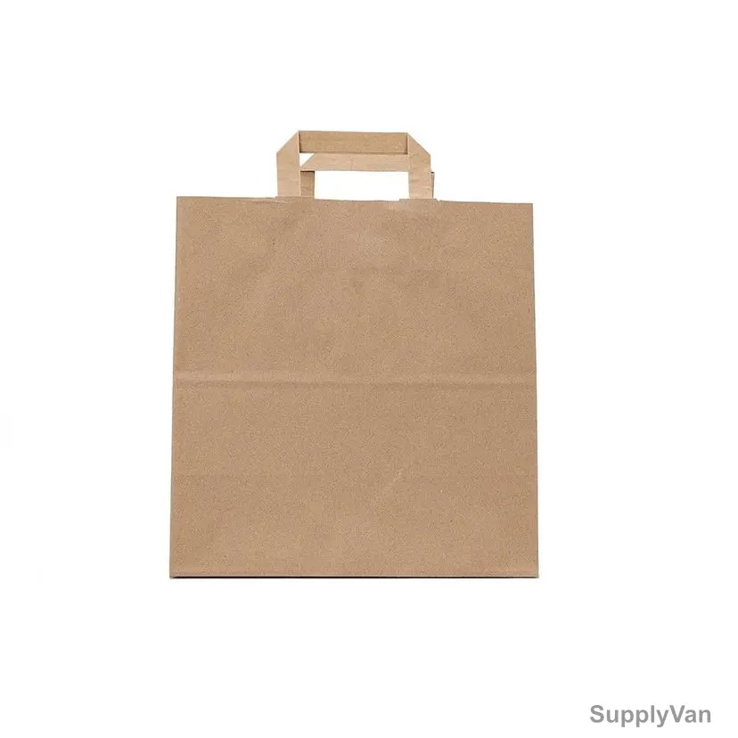 BYFT Disposable Paper Bag With Handle, 100 GSM, S, Brown, 25 Pcs/Pack