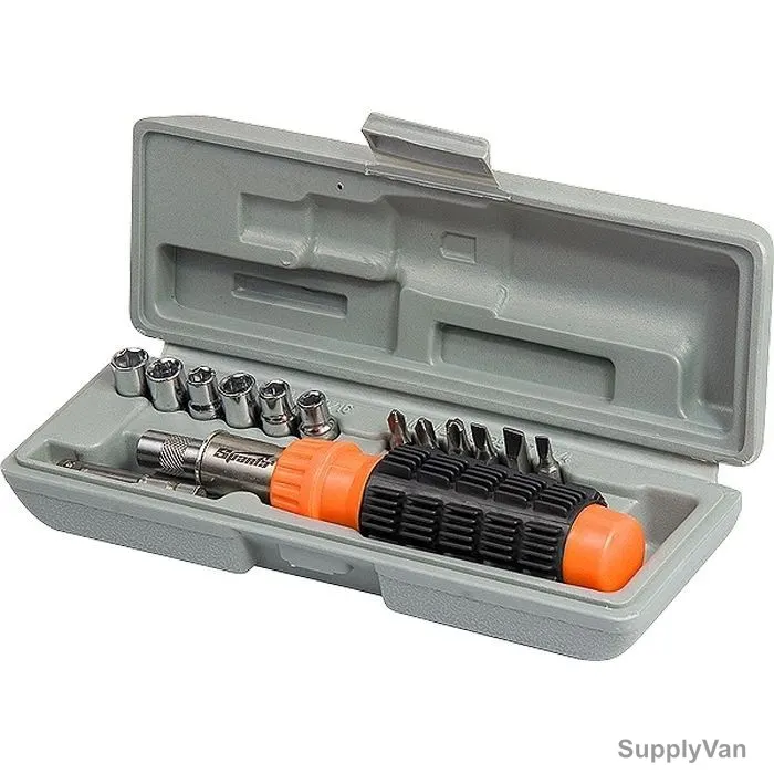 Sparta Reversible Screwdriver Bit/Socket Head Set, 115565, 15 Pcs/Set