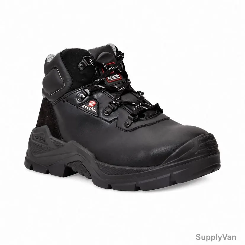 Zecchin Steel Toe Safety Ankle Boots, HIKE, Microfiber/Polyurethane, Class S3, Size39, Black