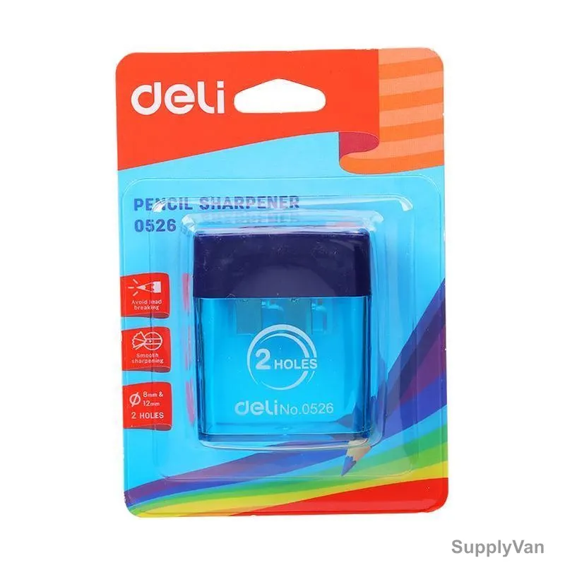 Deli Sharpener With Canister, E0526, 2 Hole, Blue