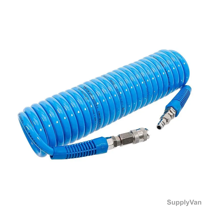 Air Spiral Hose With Plug and Socket Connector, 1/4 Inch Inner Dia x 5 Mtrs Length — image 1