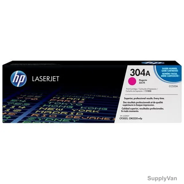 HP Original LaserJet Toner Cartridge, CC533A, 304A, Magenta
