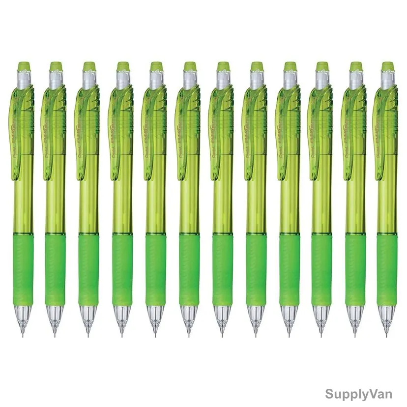 Pentel Mechanical Pencil, PE-PL105-K, Energize-X, 0.5MM, Light Green, 12 Pcs/Pack