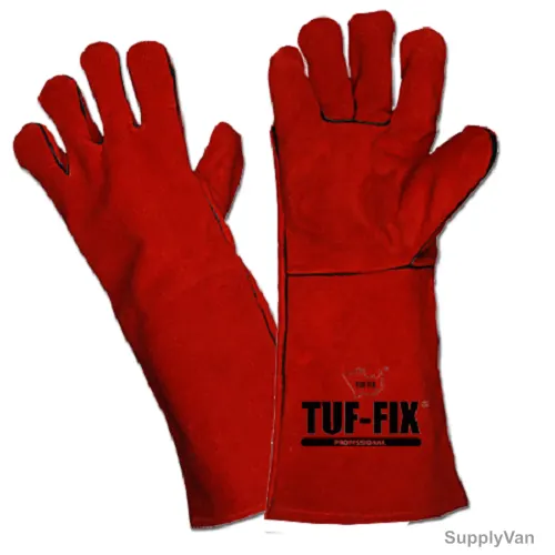 Tuf-Fix Welding Gloves, WD013, Leather, Red, PK12