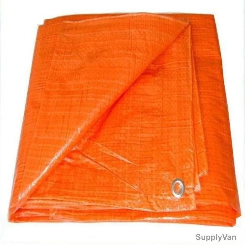 Robustline Heavy Duty Tarpaulin Sheet, Plastic, 12 Feet Length x 12 Feet Width, Orange — image 1