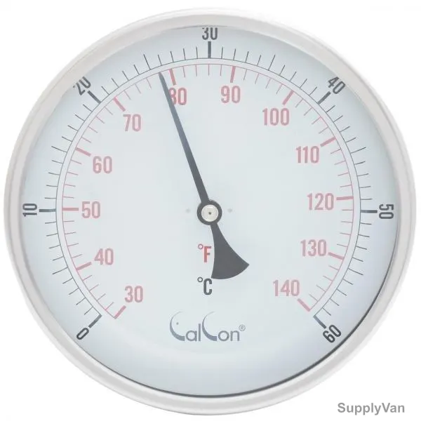 Calcon Bi-Metal Temperature Gauge, CCTE18, 150x300MM, 1/2 Inch, NPT, 0-60 Deg. C
