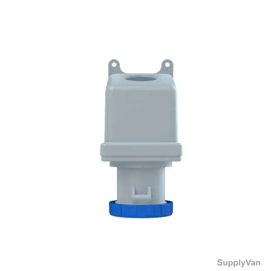 Abb Wall Mounted Socket Outlet, 2125RS6W, 200-250V, IP67, 125A, 2P+E, Blue