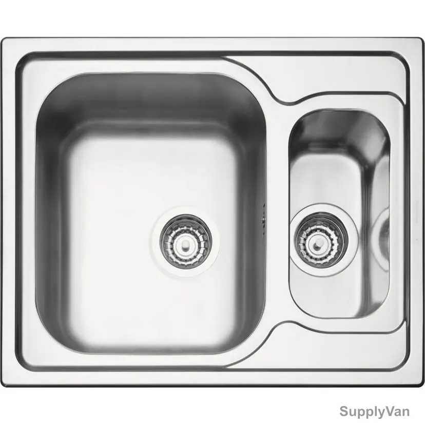 Tramontina Single Inset Sink With Extra Half-Bowl, Marea-1-5-C-34, Stainless Steel, 62CM Length x 50CM Width — image 1