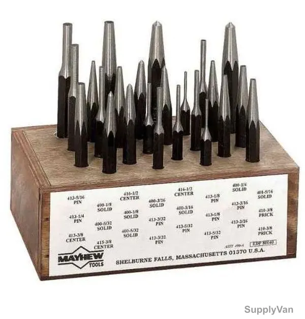 Mayhew Punch Set in Wood Box, 80040, 24PCS