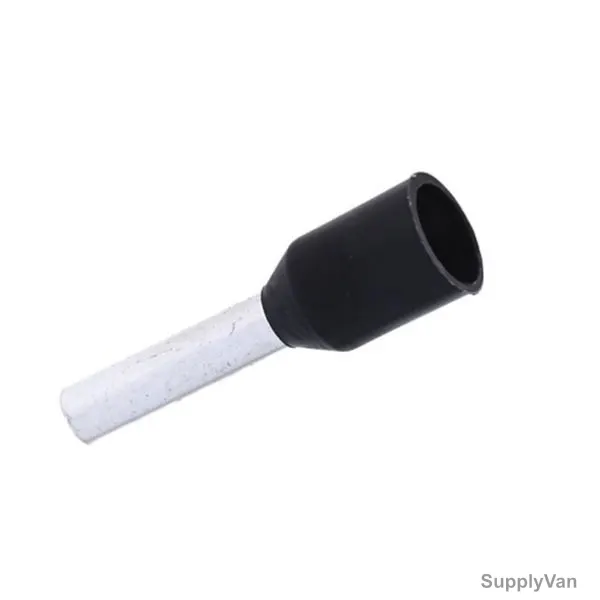 Bootlace Ferrule, E0508, 22 AWG, 0.5 SQ.MM x 8MM Length, Black, 100 Pcs/Pack